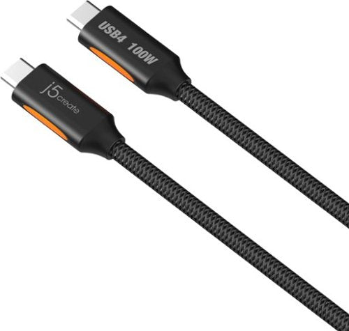 j5create - USB4 40Gbps Full-Featured USB-C Coaxial Cable for Mac, PC and More - Black