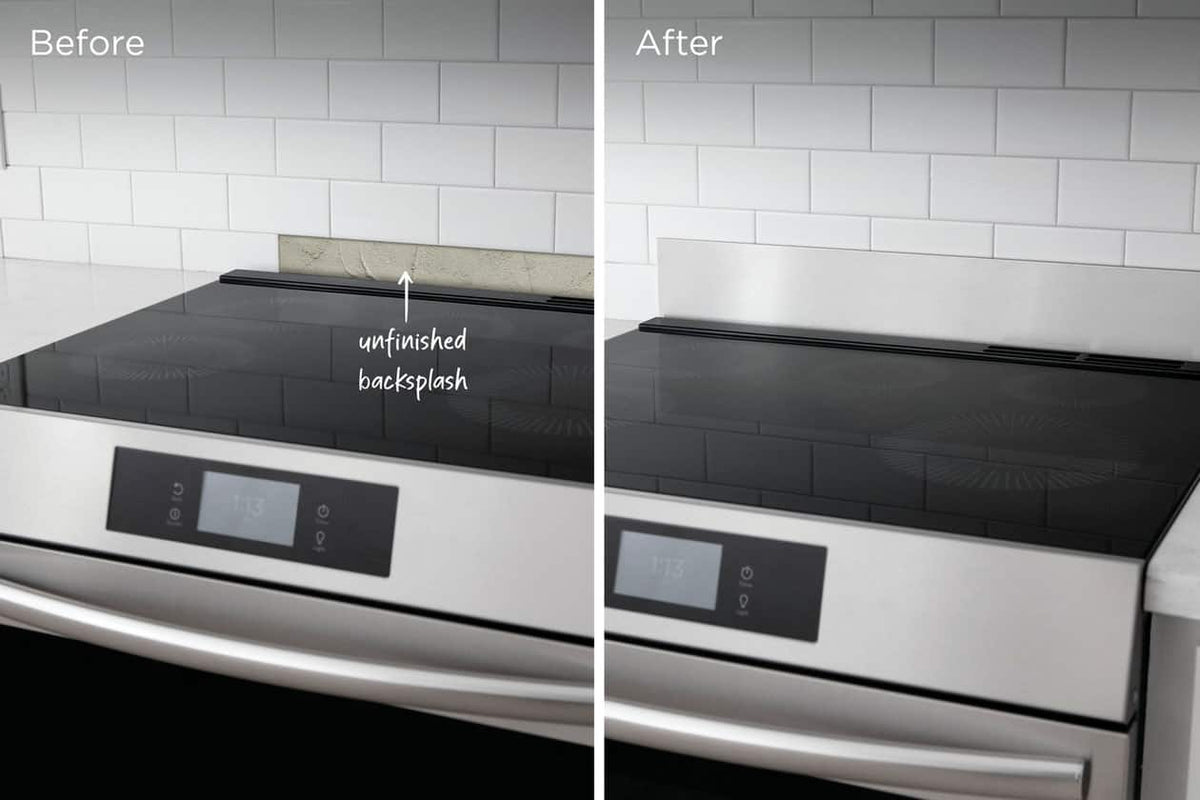 Frigidaire - Multi-Brand Front Control Freestanding Range Universal Backguard - Silver
