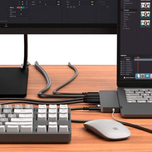 Hyper - HyperDrive Next​ 8 Port USB-C Hub, 4K HDMI, USB4/Thunderbolt 4, 1 USB-C, 2 USB-A, microSD/SD, travel dock for MacBook/PC - Space Gray