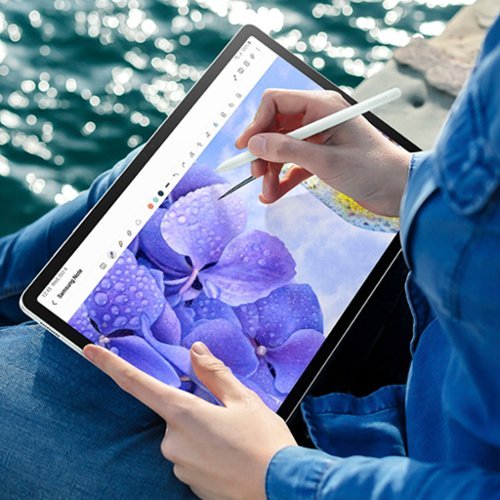 Samsung - Geek Squad Certified Refurbished Galaxy Tab S9 FE+ - 12.4" 128GB - Wi-Fi - with S-Pen - Gray