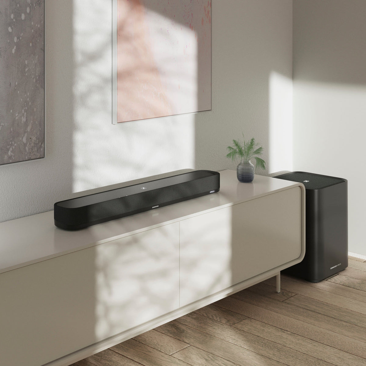 Sennheiser - AMBEO Soundbar Mini Compact Device with Adaptive Features and Multiple Connectivity - Black