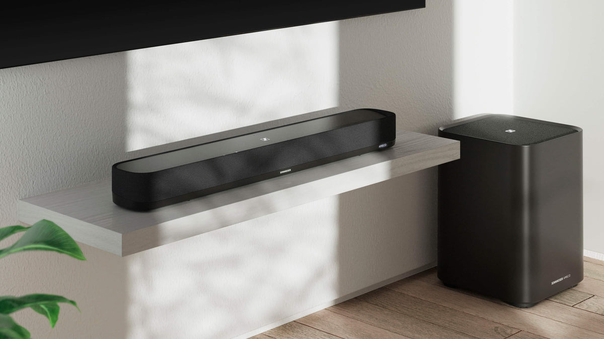 Sennheiser - AMBEO Soundbar Mini Compact Device with Adaptive Features and Multiple Connectivity - Black