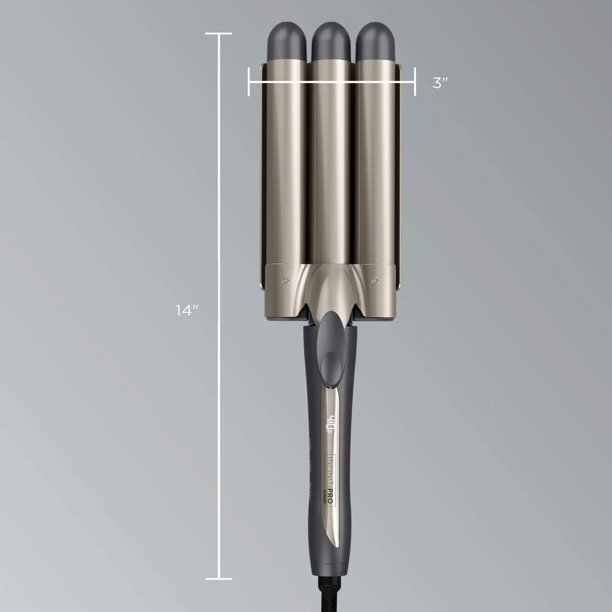 Conair - InfinitiPRO Tourmaline Ceramic Triple Barrel Waver - Gray