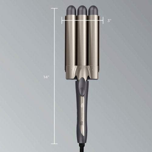 Conair - InfinitiPRO Tourmaline Ceramic Triple Barrel Waver - Gray