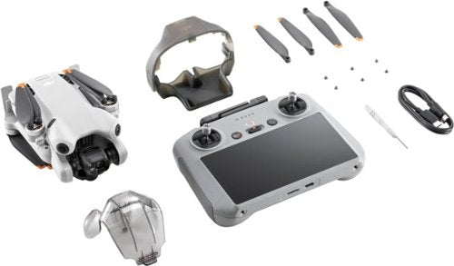 DJI - Geek Squad Certified Refurbished Mini 4 Pro Drone and RC 2 Remote Control with Built-in Screen - Gray