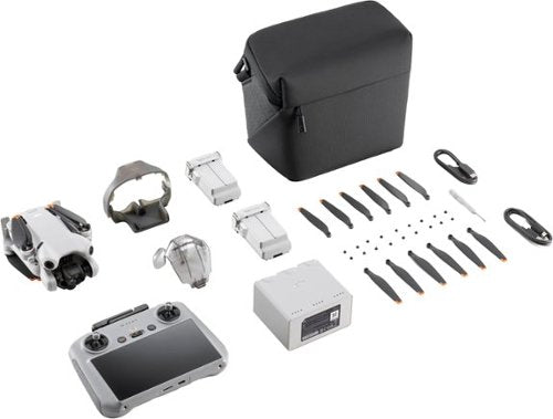 DJI - Geek Squad Certified Refurbished Mini 4 Pro Fly More Combo Plus Drone and RC 2 Remote Control with Built-in Screen - Gray