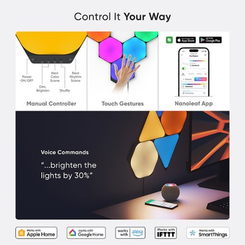 Nanoleaf - Shapes Ultra Black Hexagons Expansion (3 Panels) - Multicolor