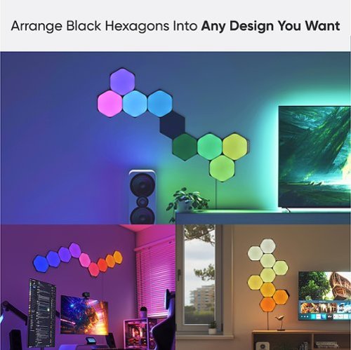 Nanoleaf - Shapes Ultra Black Hexagons Expansion (3 Panels) - Multicolor
