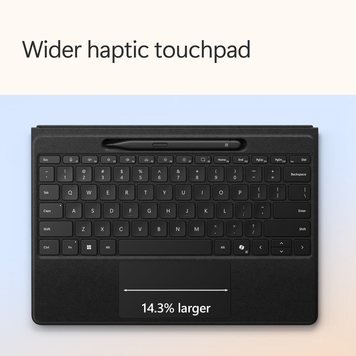 Microsoft - Surface Pro 13" Flex Keyboard for Pro 13" (11th Edition), Pro 9, and Pro 8 with Pen Storage - Black