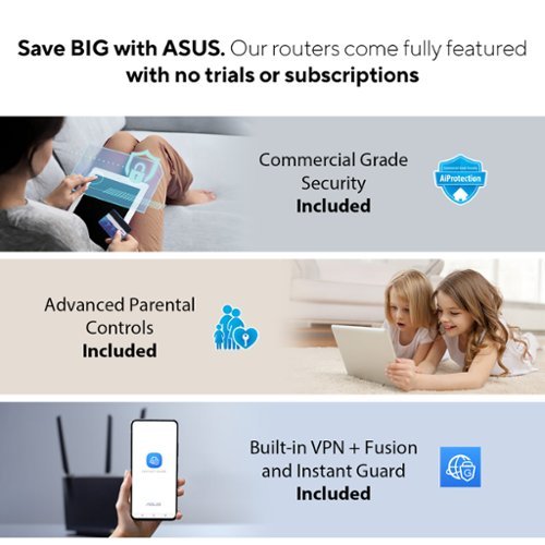 ASUS - RT-BE96U BE19000 Tri-Band Wi-Fi 7 Router - Black