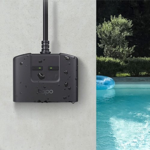 TP-Link - Tapo Smart Wi-Fi Outdoor Dual Plug - Control & Schedule Holiday Decorations & Outdoor Lights - Black