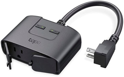 TP-Link - Tapo Smart Wi-Fi Outdoor Dual Plug - Control & Schedule Holiday Decorations & Outdoor Lights - Black