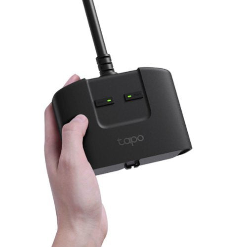 TP-Link - Tapo Smart Wi-Fi Outdoor Dual Plug - Control & Schedule Holiday Decorations & Outdoor Lights - Black