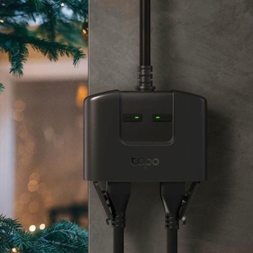 TP-Link - Tapo Smart Wi-Fi Outdoor Dual Plug - Control & Schedule Holiday Decorations & Outdoor Lights - Black