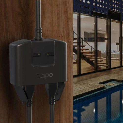 TP-Link - Tapo Smart Wi-Fi Outdoor Dual Plug - Control & Schedule Holiday Decorations & Outdoor Lights - Black