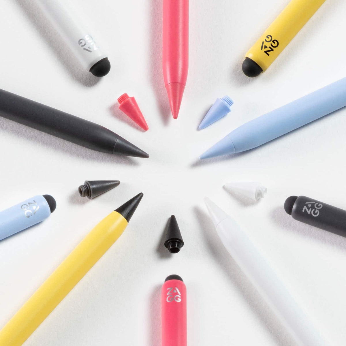 ZAGG - Pro Stylus 2 Active, Dual-Tip Pencil Stylus with Wireless Charging - Gray