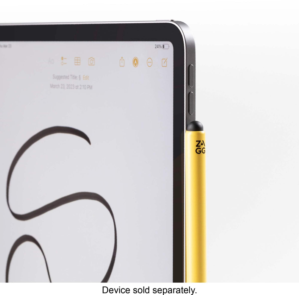 ZAGG - Pro Stylus 2 Active, Dual-Tip Pencil Stylus with Wireless Charging - Gray