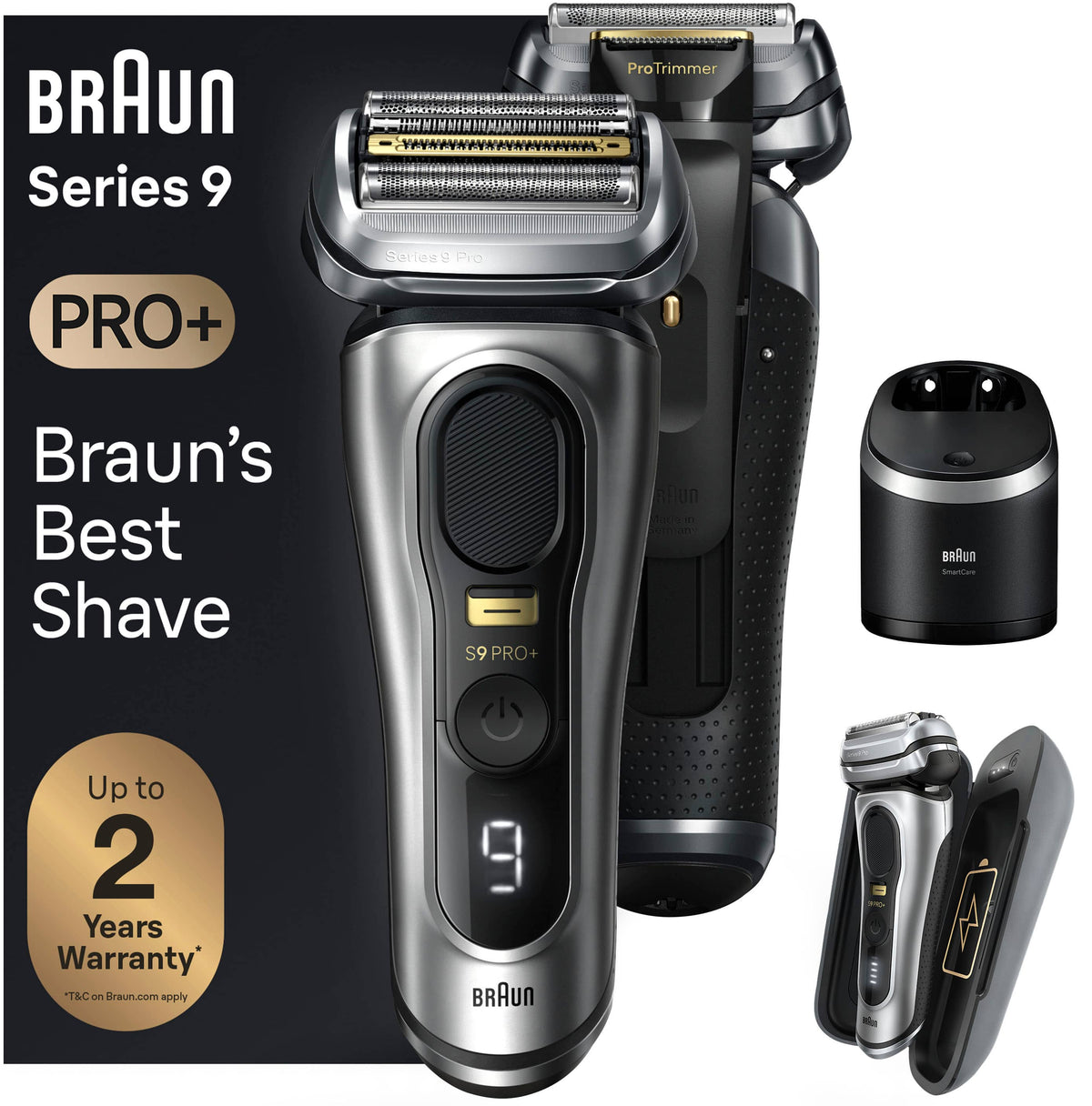Braun - Series 9 PRO+ Electric Shaver with 6 in 1 SmartCare Center - Silver