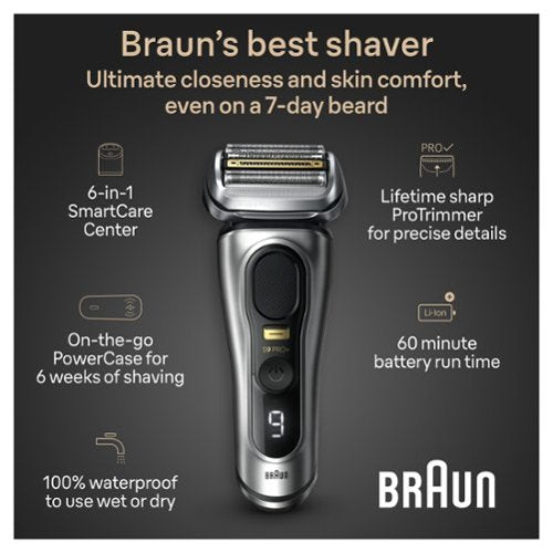 Braun - Series 9 PRO+ Electric Shaver with 6 in 1 SmartCare Center - Silver