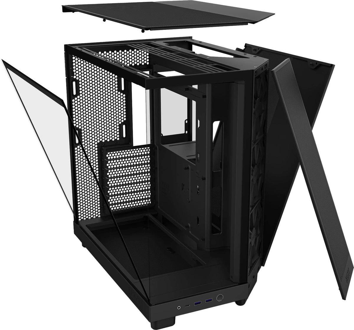 NZXT - H6 Flow ATX Mid-Tower PC Case with Dual Chamber - Black