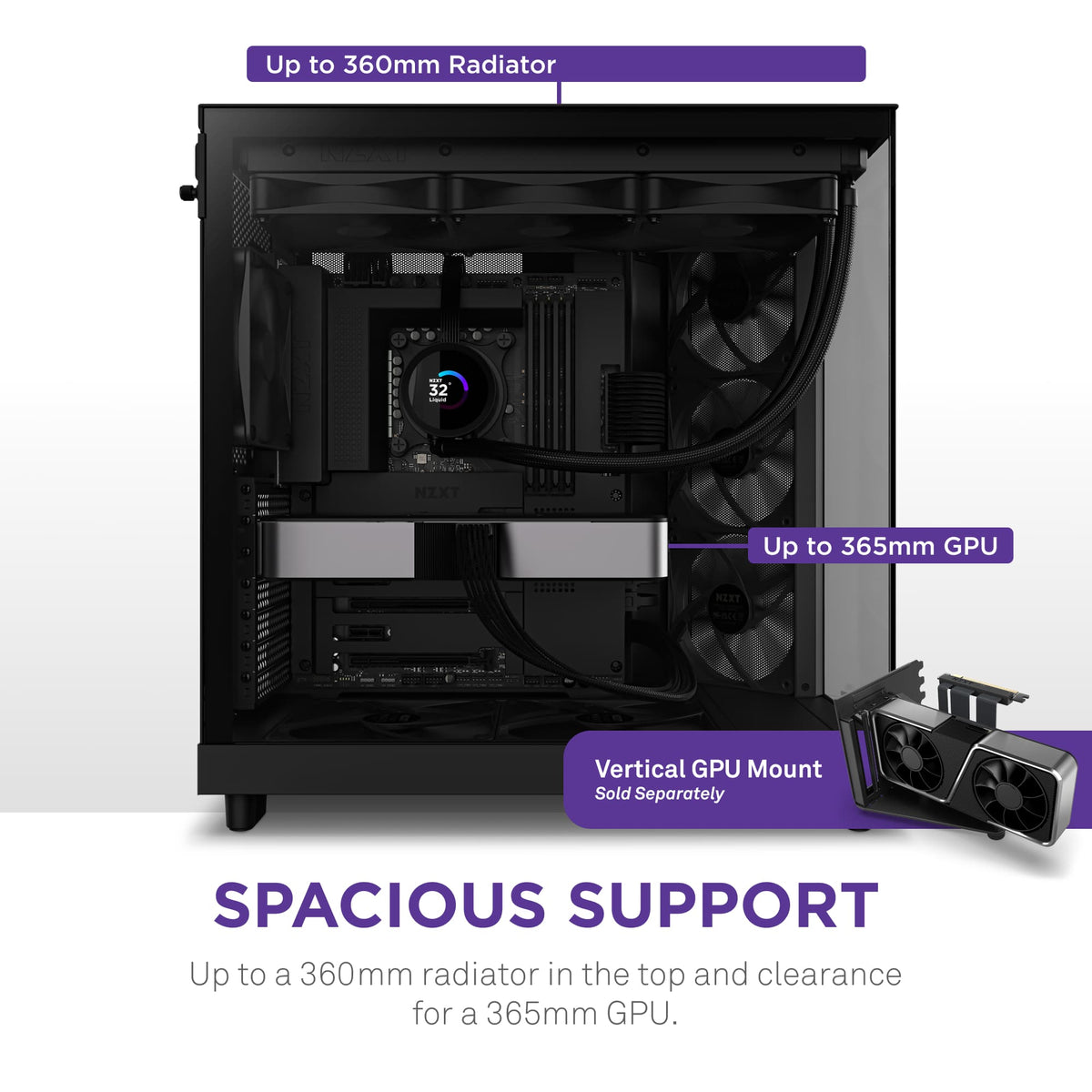 NZXT - H6 Flow ATX Mid-Tower PC Case with Dual Chamber - Black