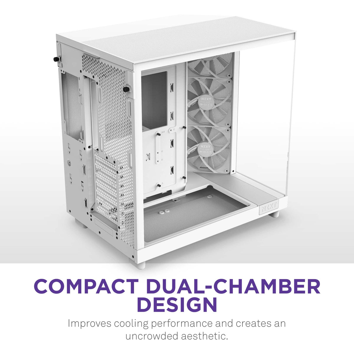 NZXT - H6 Flow ATX Mid-Tower PC Case with Dual Chamber - White