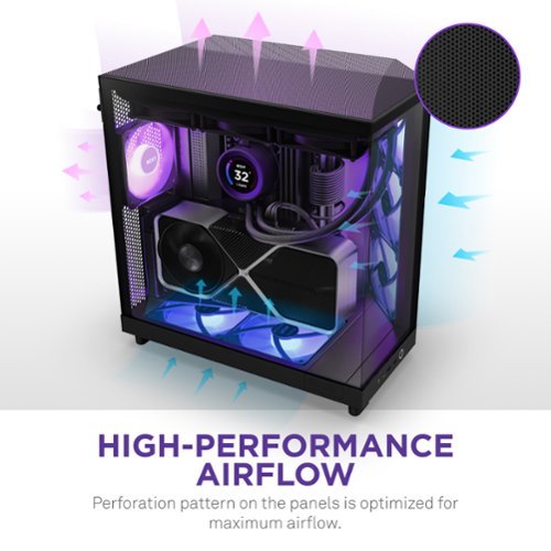 NZXT - H6 Flow RGB ATX Mid-Tower PC Case with Dual Chamber - Black
