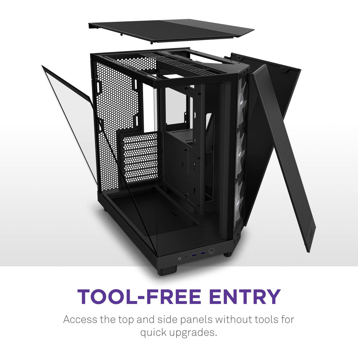 NZXT - H6 Flow RGB ATX Mid-Tower PC Case with Dual Chamber - Black