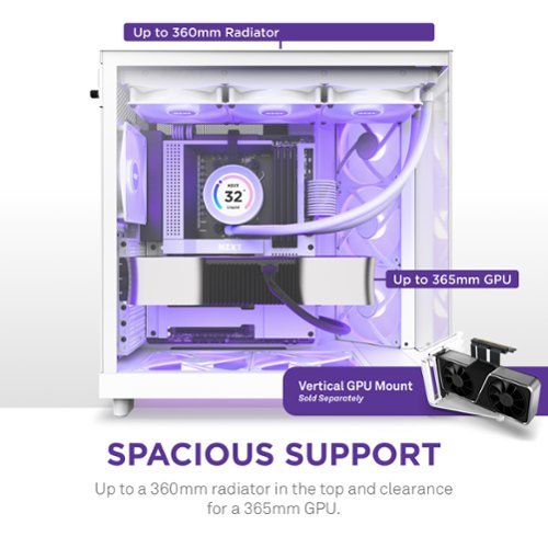 NZXT - H6 Flow RGB ATX Mid-Tower PC Case with Dual Chamber - White