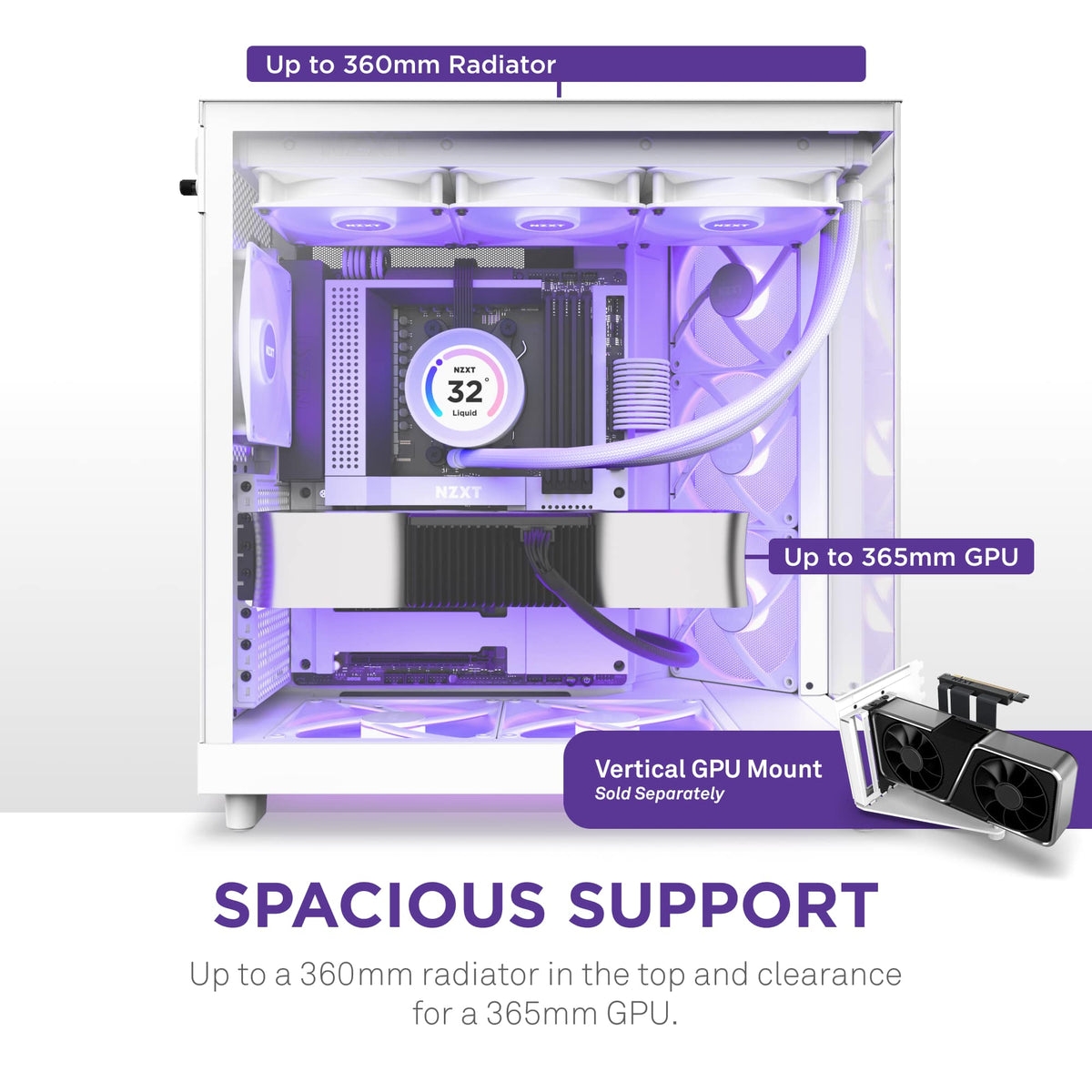 NZXT - H6 Flow RGB ATX Mid-Tower PC Case with Dual Chamber - White