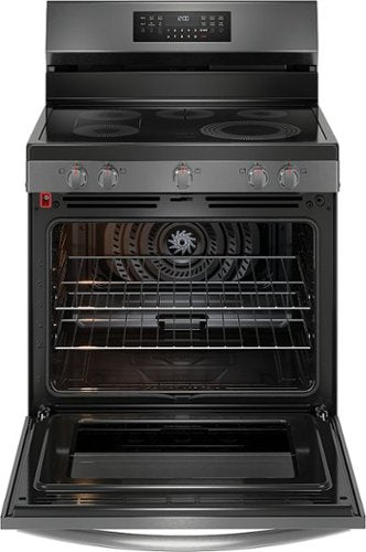 Frigidaire - Gallery 30 in. Wide 5 elements 5.3 Cu. Ft. Freestanding Electric Total Convection Range with No Preheat and Air Fry - Black Stainless Steel