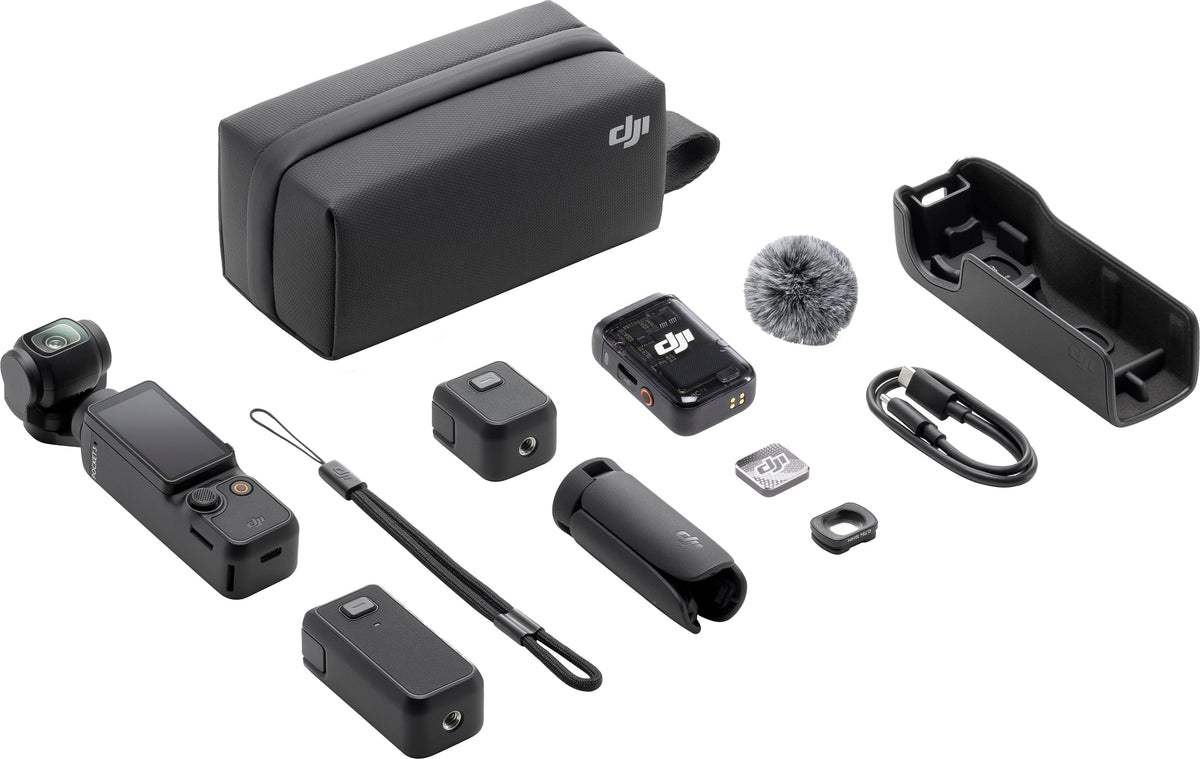 DJI - Osmo Pocket 3 Creator Combo 3-Axis Stabilized 4K Vlog Camera with Rotatable Touchscreen - Gray