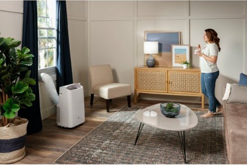 GE - 350 Sq. Ft. 8,500 BTU Smart Portable Air Conditioner - White