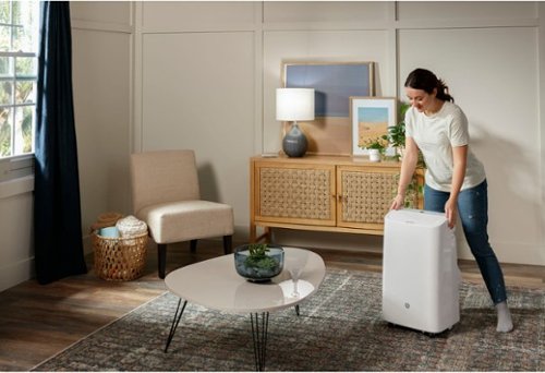 GE - 350 Sq. Ft. 8,500 BTU Smart Portable Air Conditioner - White