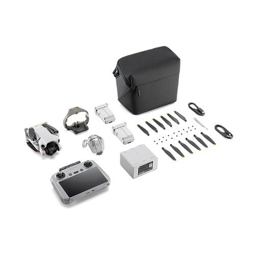 DJI - Geek Squad Certified Refurbished Mini 4 Pro Fly More Combo Drone and RC 2 Remote Control with Built-in Screen - Gray