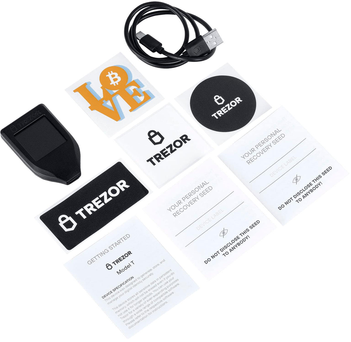 Trezor - Model T - Advanced Crypto Hardware Wallet with LCD Touch Screen - Black
