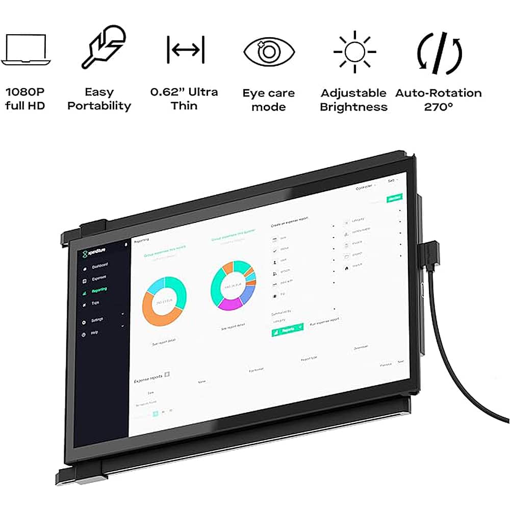 Mobile Pixels - DUEX Plus DS 13.3" IPS LCD Monitor - Black