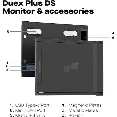 Mobile Pixels - DUEX Plus DS 13.3" IPS LCD Monitor - Black