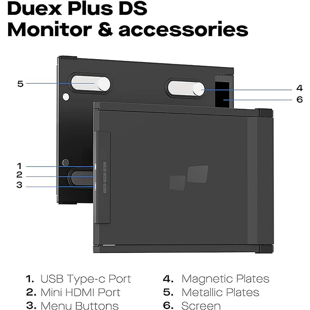 Mobile Pixels - DUEX Plus DS 13.3" IPS LCD Monitor - Black