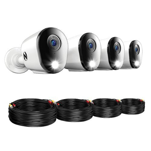Night Owl - 12 Channel 4 Camera Indoor/Outdoor Wired 2K 2TB DVR Security System with 2-way Audio - White