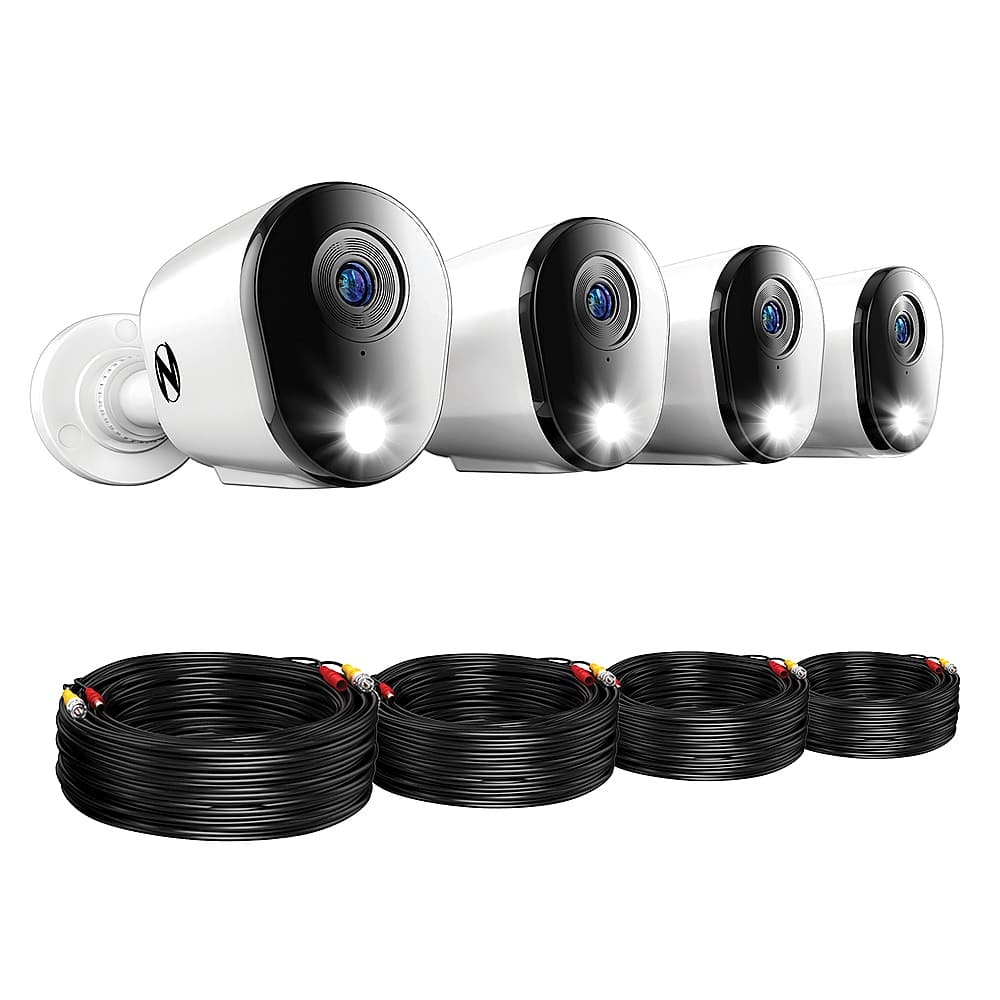 Night Owl - 12 Channel 4 Camera Indoor/Outdoor Wired 2K 2TB DVR Security System with 2-way Audio - White