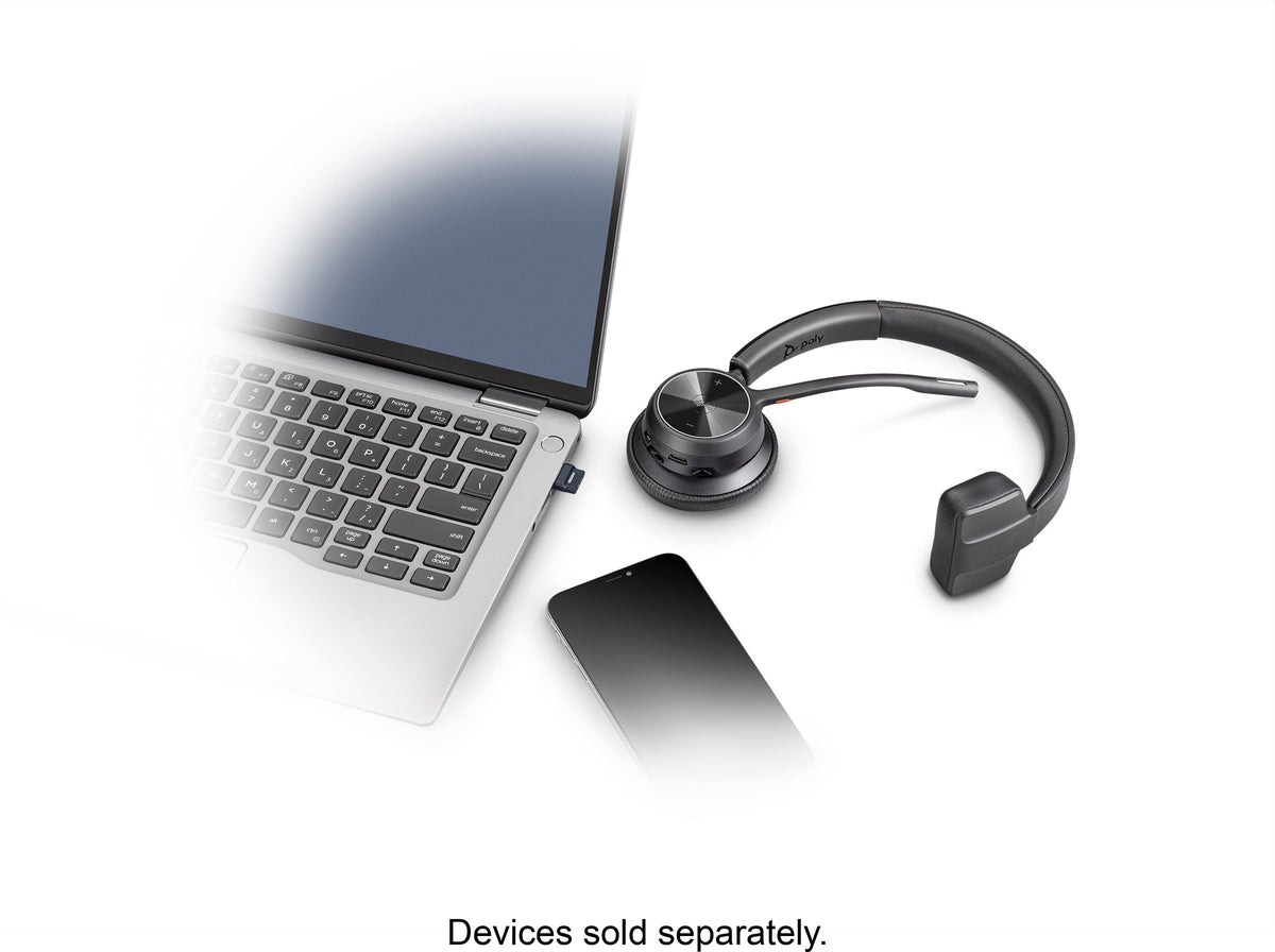 Poly - Voyager 4310 Wireless Noise Cancelling Single Ear Headset with mic - Black