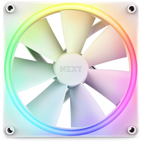 NZXT - F140 Duo RGB 140mm Computer Case Fan with Fluid Dynamic Bearings - White