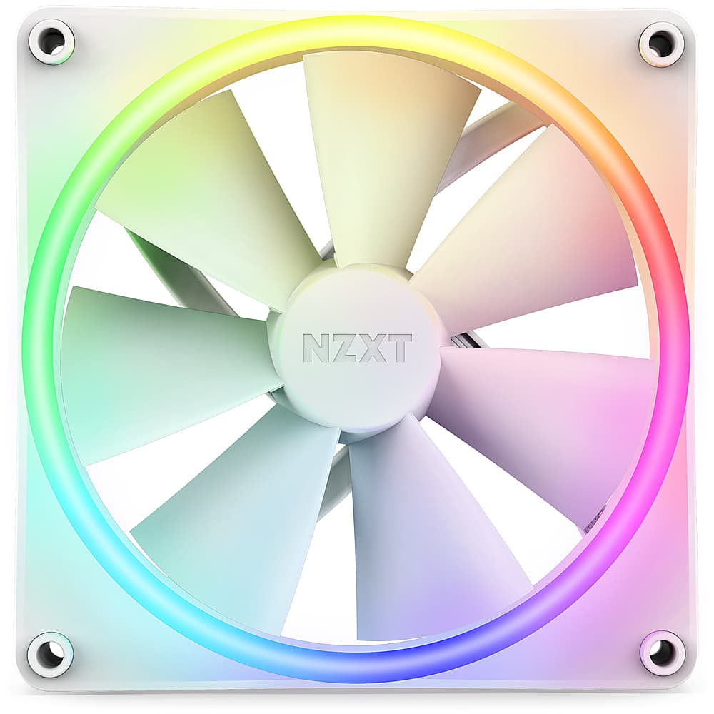 NZXT - F140 Duo RGB 140mm Computer Case Fan with Fluid Dynamic Bearings - White