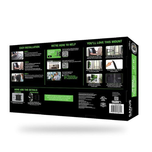 Sanus - Premium Series Full Motion TV Wall Mount for Most 42"-85" TVs - Extends 28" - Black