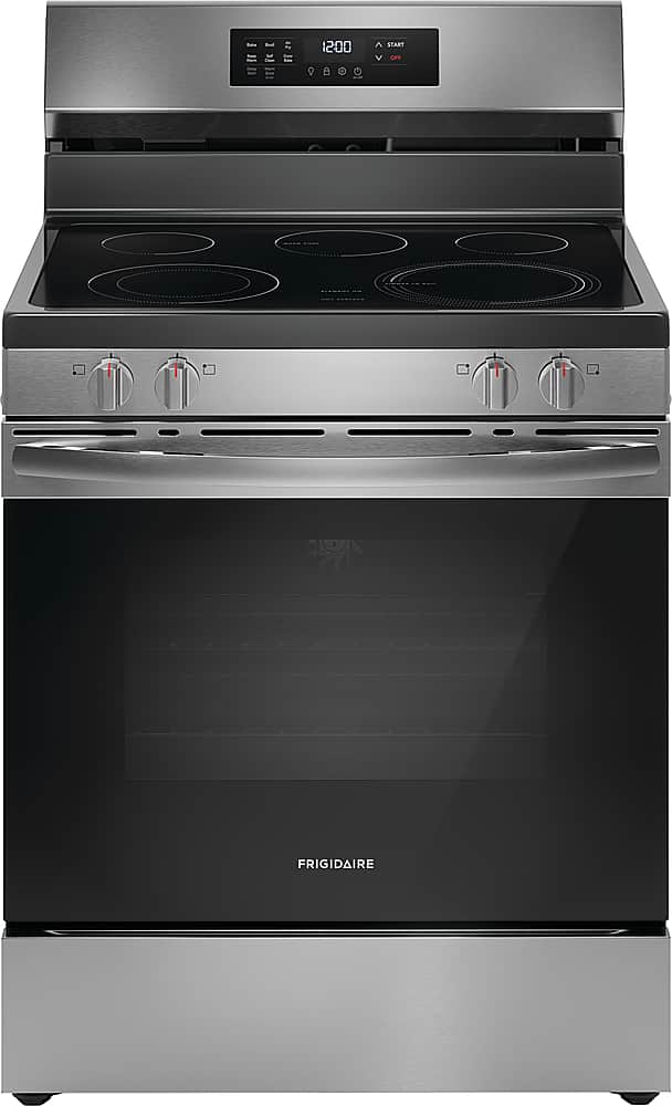 Frigidaire - 30 in. Wide 5 elements 5.3 Cu. Ft. Freestanding Electric Range with Air Fry - Stainless Steel