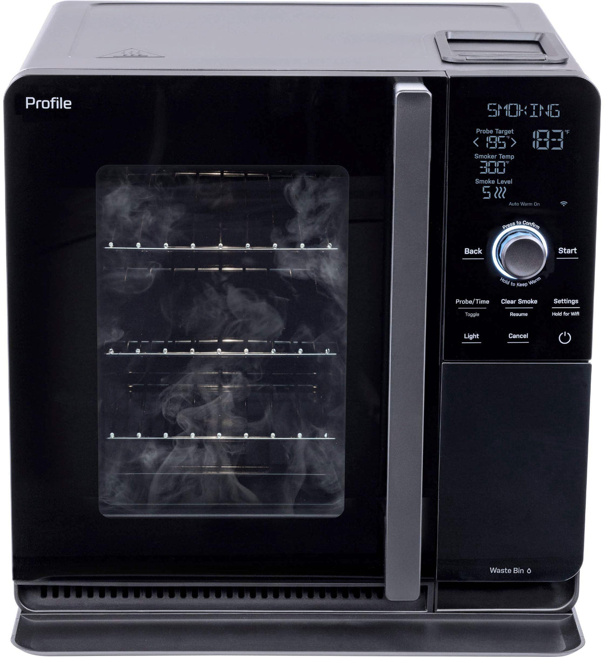 GE Profile - Smart Indoor Smoker - Black