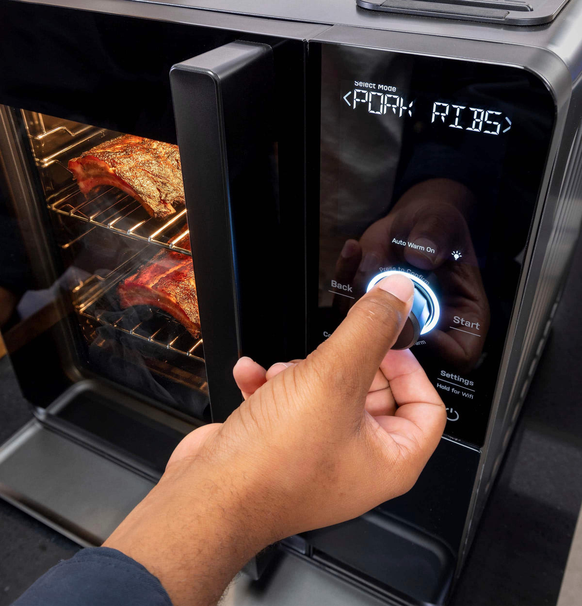 GE Profile - Smart Indoor Smoker - Black