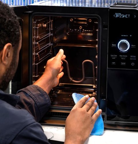 GE Profile - Smart Indoor Smoker - Black