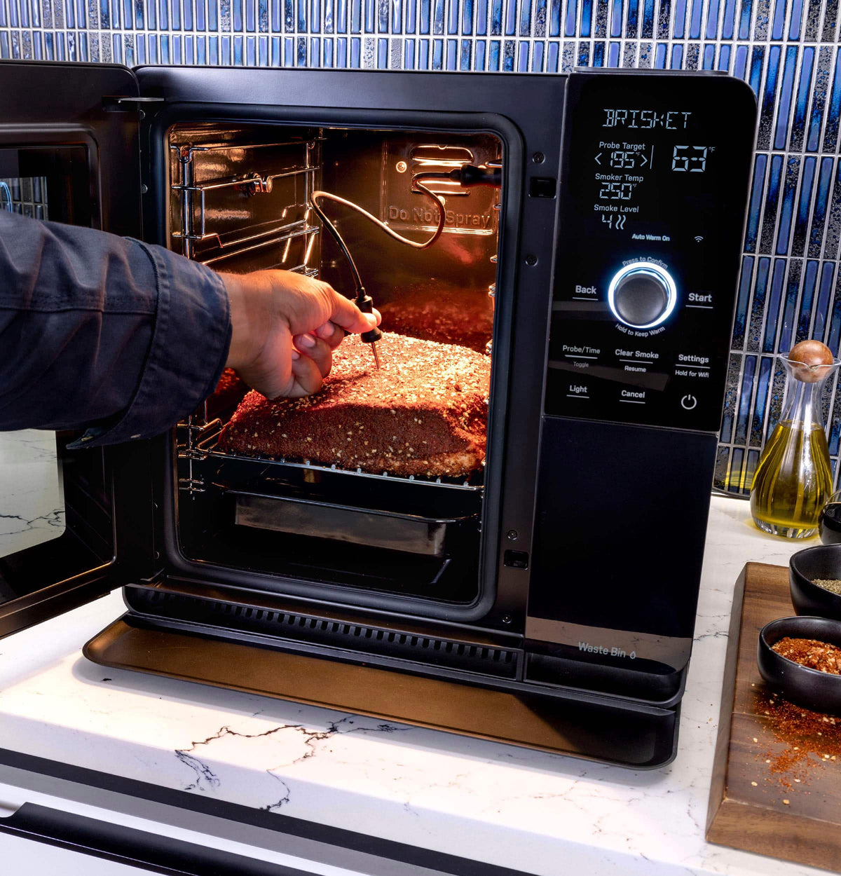 GE Profile - Smart Indoor Smoker - Black